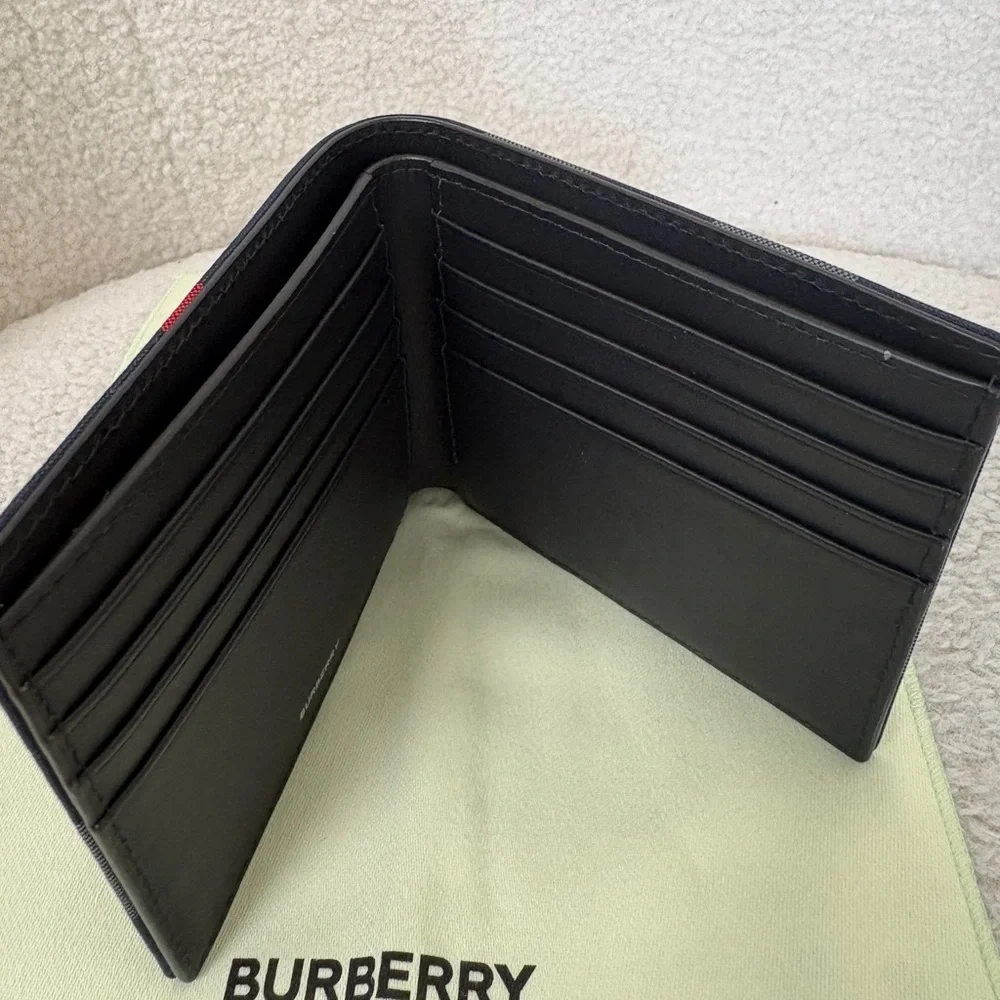 Burberry Navy check printers wallet NEW